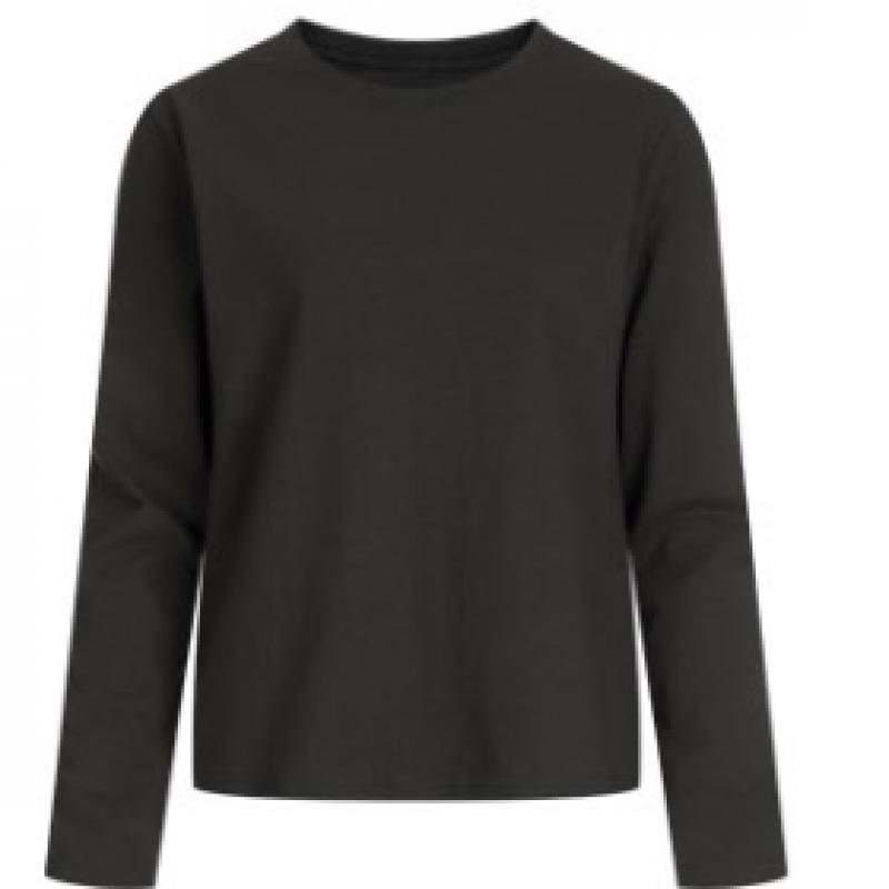 Shop Women Basic Semi Crop Round Neck Long Sleeve T shirT True Purple Dai Wsh