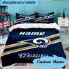 Custom Name Rams Team Spirit Bedding Set 3pcs, Bedding Set Including 1pc Duvet Cover And 2pcs Pillowcases for Bedroom, Dormitory Gift
