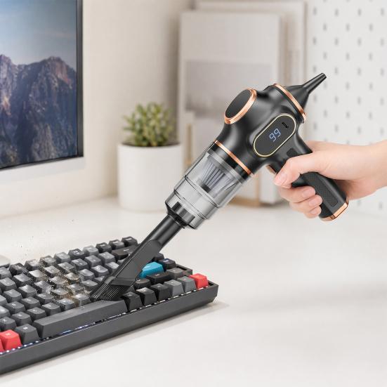 3 In 1 Cordless Handheld Vacuum, 80W Car Vacuum Cleaner with Inflator Blower, USB C Rechargeable, Lightweight Vacuum for Car Home Office Pet Hair