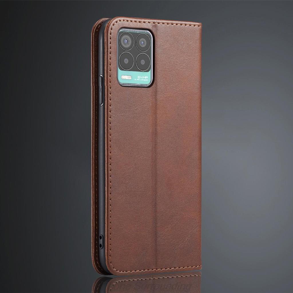 Magnetic Attraction Flip Cover Leather Case for OPPO Realme 8 / Realme 8 Pro 6.4" Card Holder Holster Wallet Case Fundas Coque