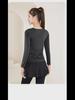 Two-Piece Women's Yoga Skirt Set: Long Sleeve Sports Top for Running, Fitness, and Pilates