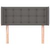 Tête de lit - MAISON EXCLUSIVE - Avec oreilles - Similicuir gris - 93x16x78/88 cm - Pieds bois, hauteur réglable
