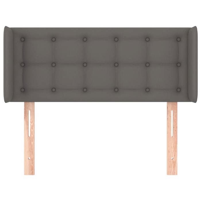 Tête de lit - MAISON EXCLUSIVE - Avec oreilles - Similicuir gris - 93x16x78/88 cm - Pieds bois, hauteur réglable