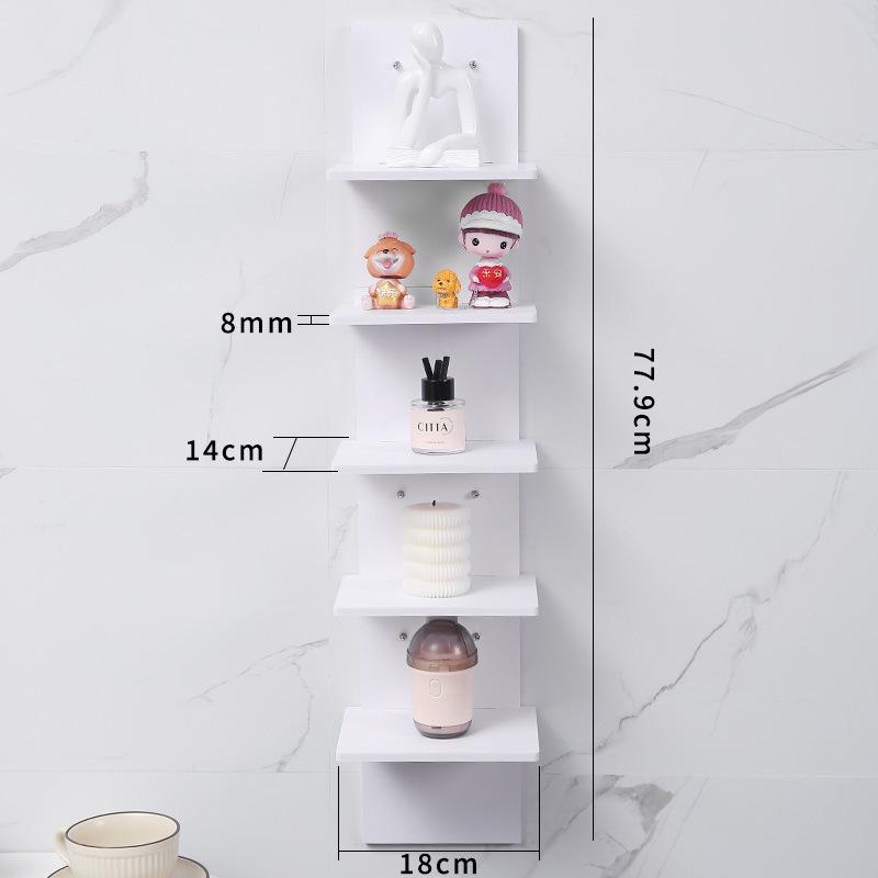Wall-Mounted Triangular Corner Shelf Rack - Multi-Layer Kitchen Storage Bookshelf