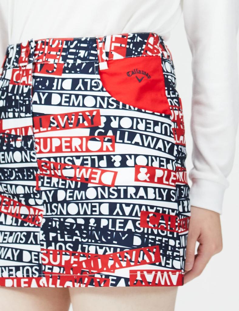 Callaway Skirt Golf C22228206 SS Women's (All-Over Print, 8-Way Stretch) / / 1100_Red