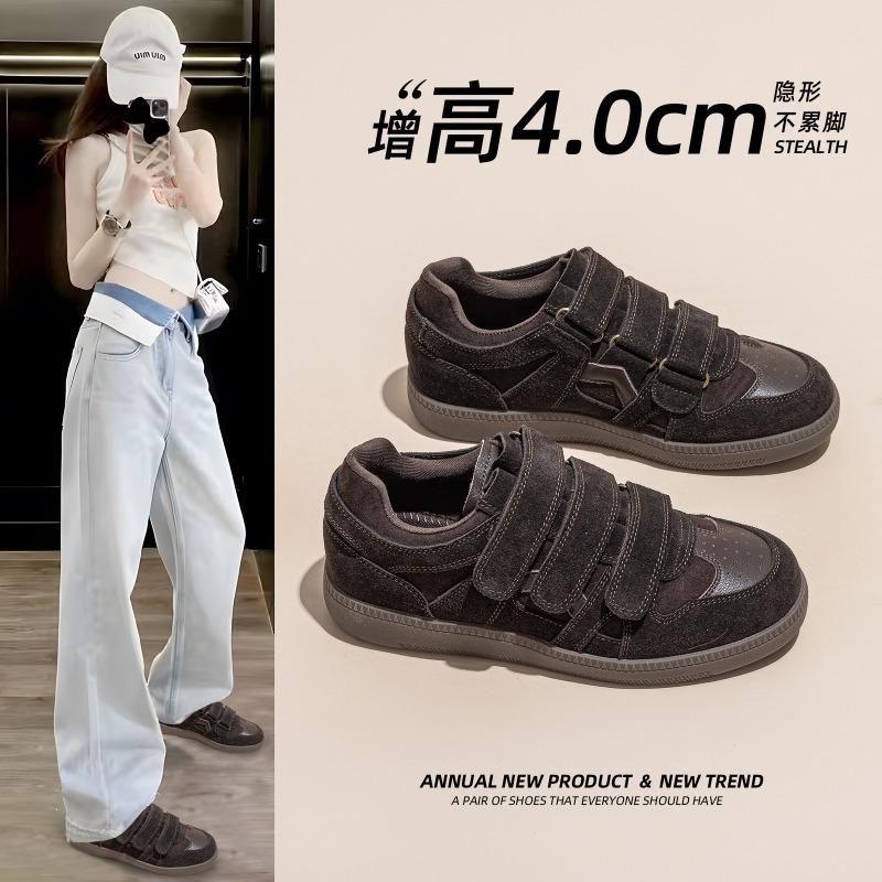 Dexun shoes women's spring new thick-soled heightening versatile breathable spring and autumn single shoes Internet celebrity casual sports shoes