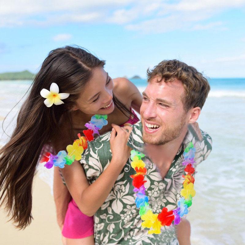 hawaiian and beach party fancy dress Luau Women's Beach Party Fancy Dress Pack Hawaiian Grass Hula Skirt Costume Kit For Adults And Kids