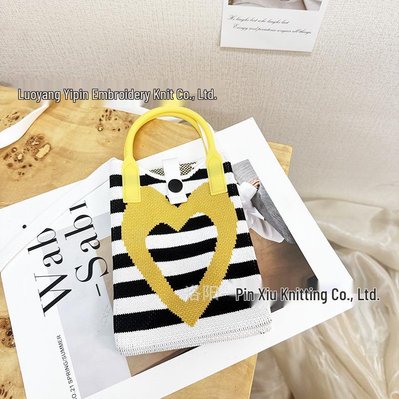 Cute Cartoon Dopamine Knit Crossbody Phone and Coin Bag