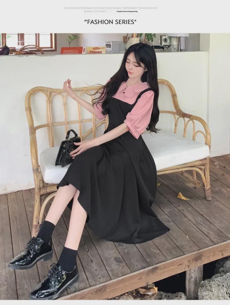 Trendy Doll Collar Lace Slim Dress - Summer French Tea Break