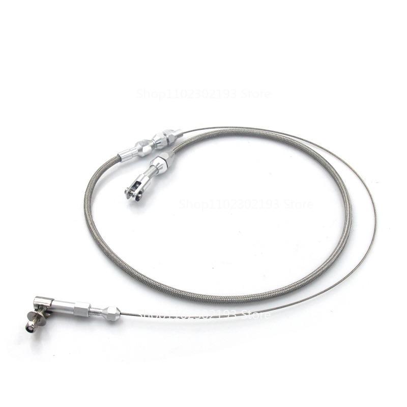 24" 36" Car Universal Braided Throttle Cable Kit Swap Fuel Line Kit Stainless Steel Gas Cable