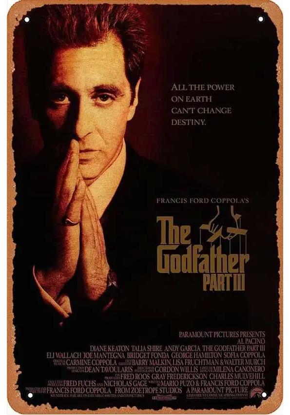 Retro Vintage Metal Tin Poster The Godfather Sign Plaque for Bar Club Home Wall Decor Classic Movie Wall Plate Pendant