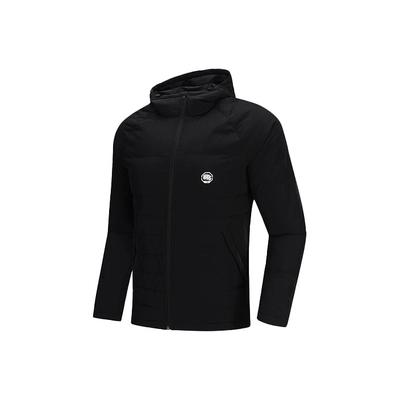 Li Ning Sports Warm Hooded Down Jacket Winter Men Jacket Standard-Black AYMP049-2