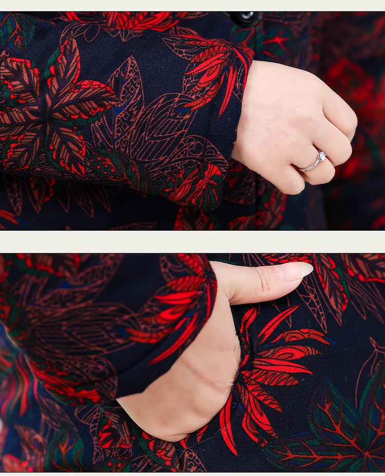 Elegant Winter Velvet-Cotton Jacket for Middle-Aged & Elderly Women