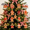 Cute Xmas Gift Accessory Pendant 12/16/24PCS Wooden Christmas Ornaments Gingerbread Man & House Hanging