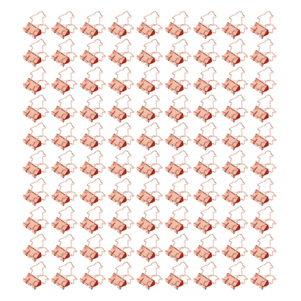 100 Stück Büroklammern Hohl Pinguinform Stabil Metall Kleine Büroklammern für Office Dokumente Konto Roségold