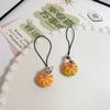 Simulated Orange Phone Lanyard, Creative Fruit Food Pendant Bag for Friend Gifts, Big Orange Big Fortune Creative Half-Peeled Orange Phone Strap