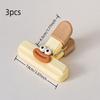 3pcs cartoon food sealing clips, moisture-proof plastic snack clips, multi-use for kitchen, office and school storage.