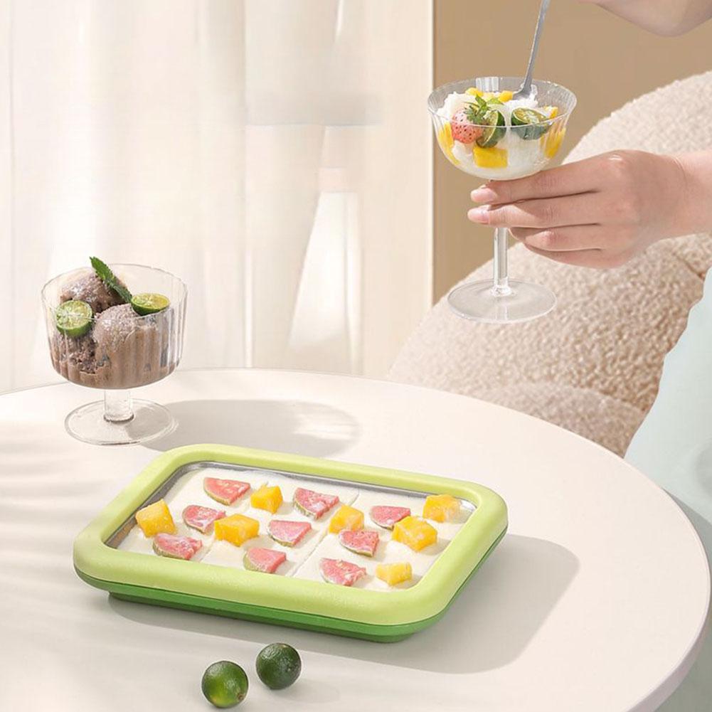 Multifunctional Rolled Ice Cream Maker Stainless Steel Stir Fried Ice Tray DIY Household Frozen Yogurt Maker Child's Homemade
