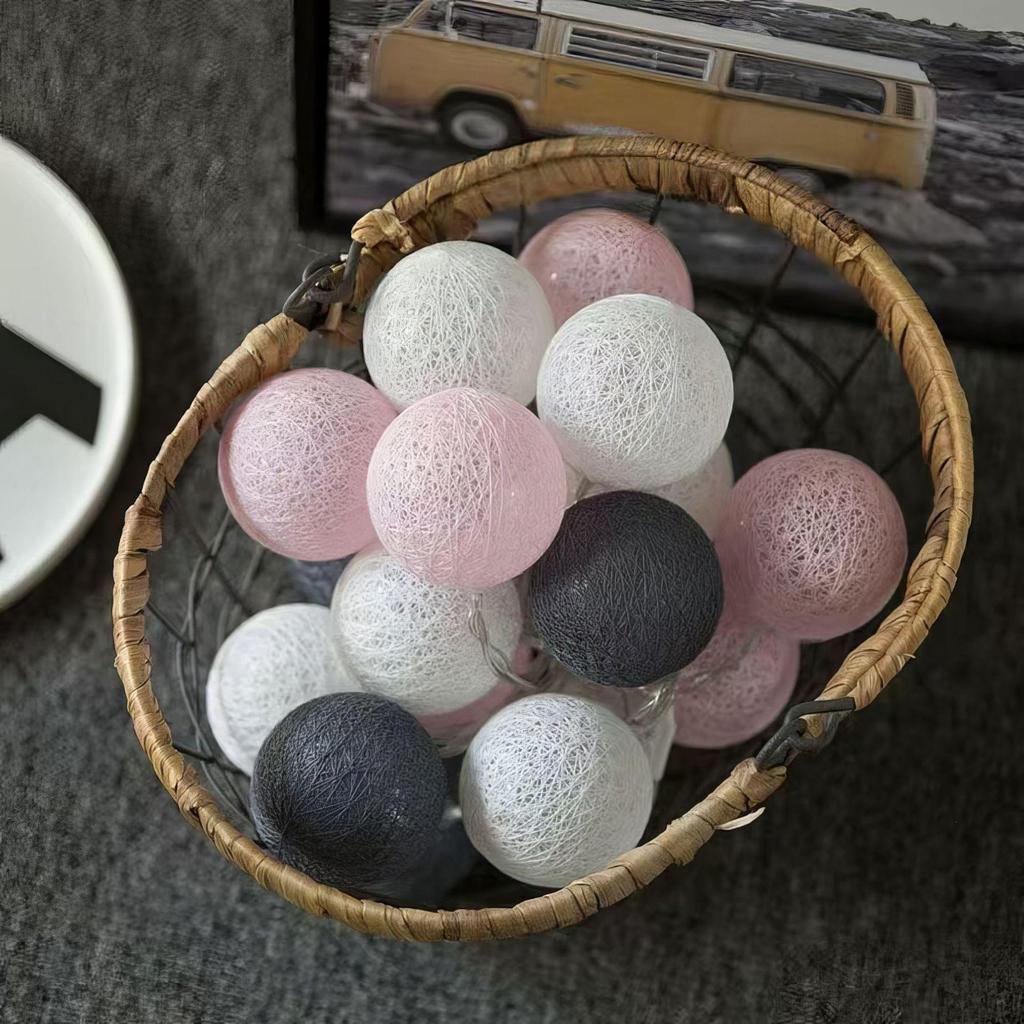Outdoor LED Cotton Ball String Lights - Perfect for Tents, Weddings, Parties, and Birthdays