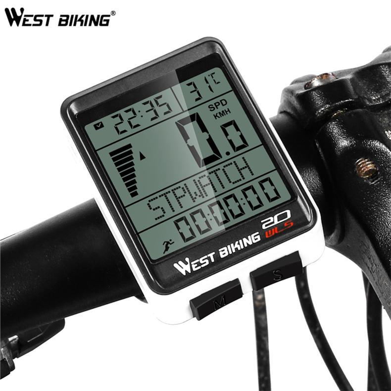 WEST BIKING 2,1 Zoll 5 Sprachen Fahrrad Fahrradcomputer Kabellos Wasserdicht Geschwindigkeit Kilometerzähler Kabelloses Heimtrainer Fahrradcomputer