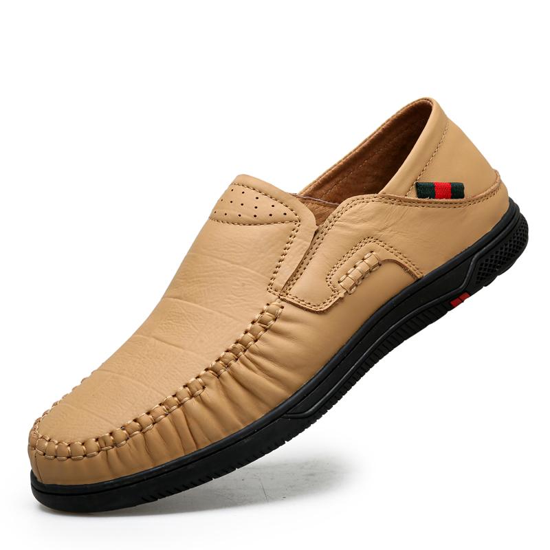 Pánské boty z hovězí kůže, ležérní nazouvací formální mokasíny, pánské mokasíny italské černé pánské řidičské boty