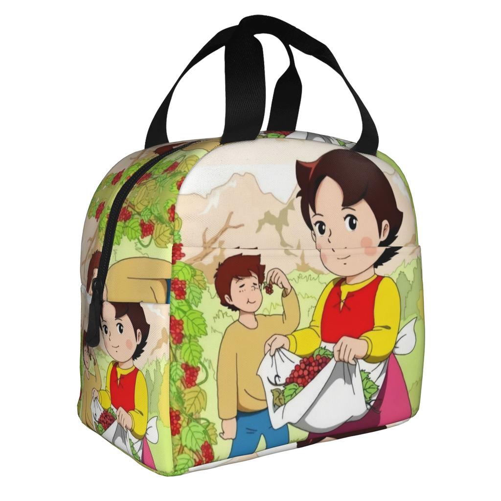 Anime Heidi Ragazza delle Alpi Fumetto Cartone Animato Riutilizzabile Pranzo Scatole Multifunzione Frigo Termico Cibo Isolato Pranzo Borsa Scuola