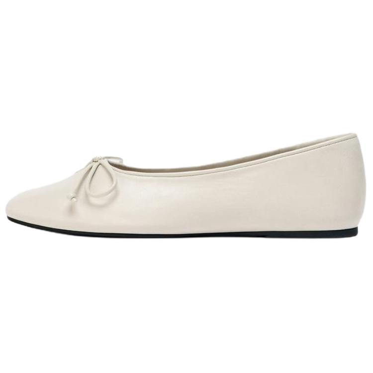 Zara Elegant Fashion Casual Flats Women Flats Off-White 1510611002