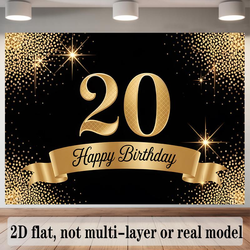 20. Geburtstag Banner, Nummer Foto Kulisse Wanddekoration für Feier