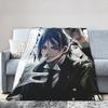 Sebastian Michaelis Ciel Flannel Blankets Blackbutlers Funny Throw Blankets for Home Hotel Sofa 150*125cm Bedspreads