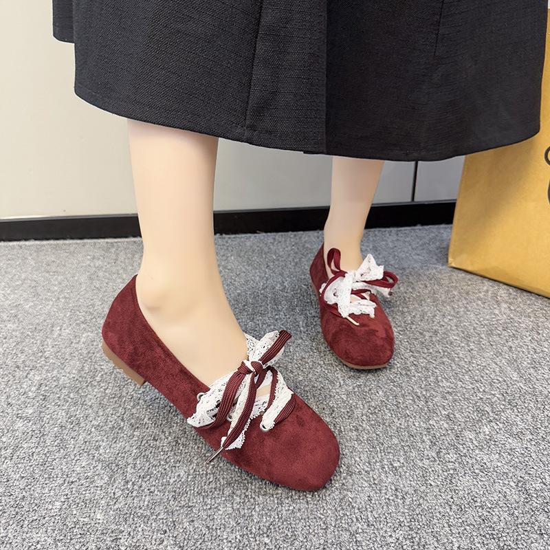 Square Head Retro Design Single Shoes Female 2025 Spring New Fairy Style Ballet Evening Shoes Korean Version Mary Jane Shoes
