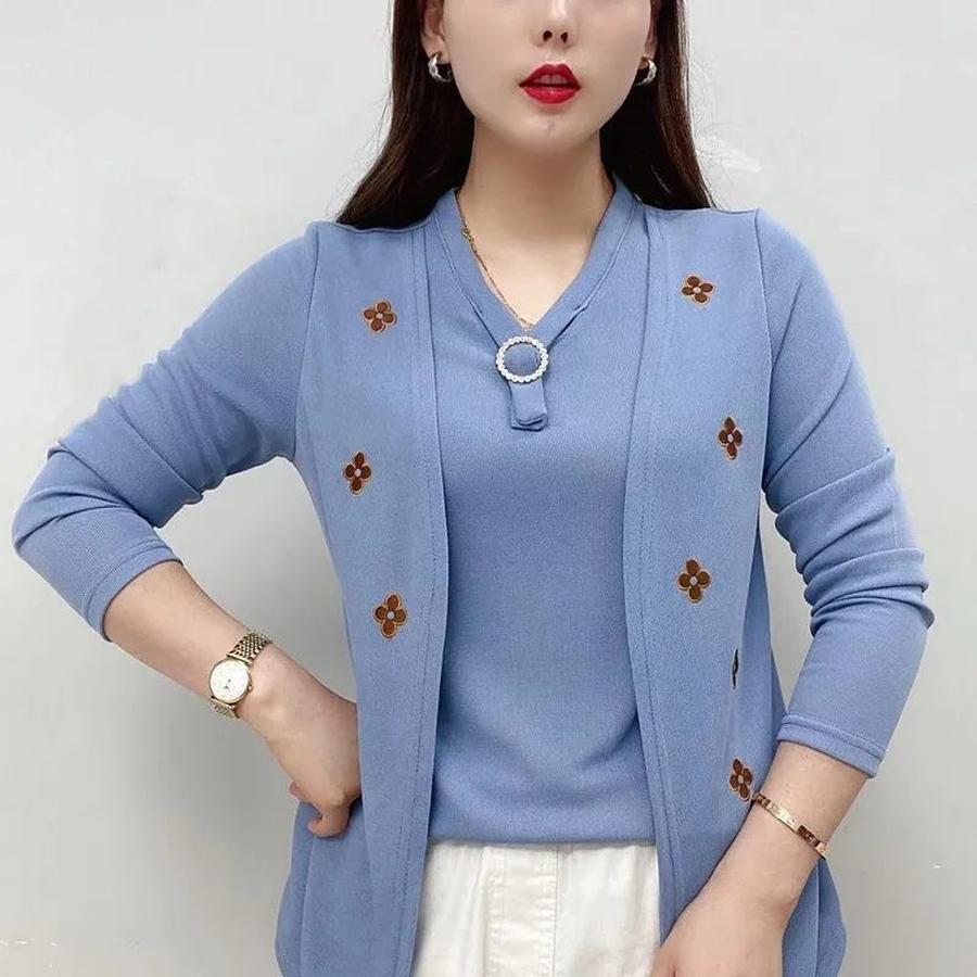 Spring/Autumn New Style Matching Fashion Mom Two-Piece Set for Women Plus Size