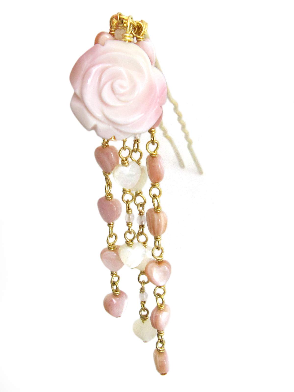 

Раковина Королевской Раковины Розовое Сердце Цепочка Натуральный Камень Камень Силы A795 [Вишня] Заколка для Волос,