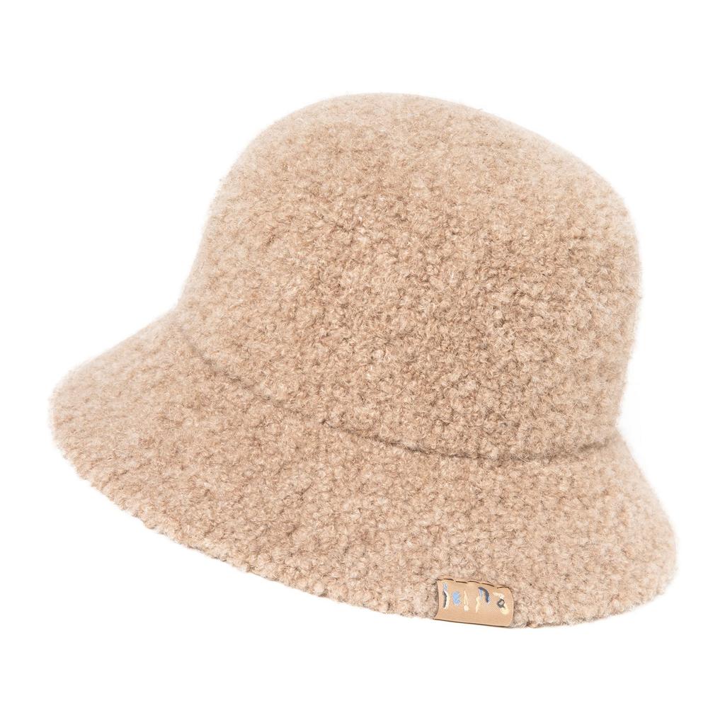 Jeff Aimy Wool Bucket Perfect for Fall and & Women's Wide-Brim Hat, Foldable, Fluffy, Winter, Slimming, Stylish, Camel-Colored (56cm-58cm)