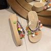 New women's beach slippers women's summer fashion outer wear thick bottom slope heel flip-flops seaside high heel cool slippers