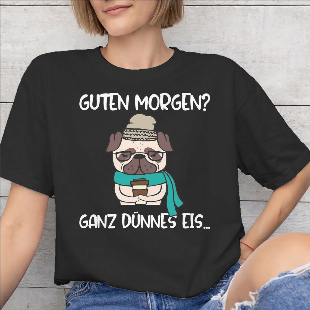Unisex Unisex Guten Morgen Ganz Dnnes Eis Shirt 100 Cotton Graphic TShirt Clothing Outfits
