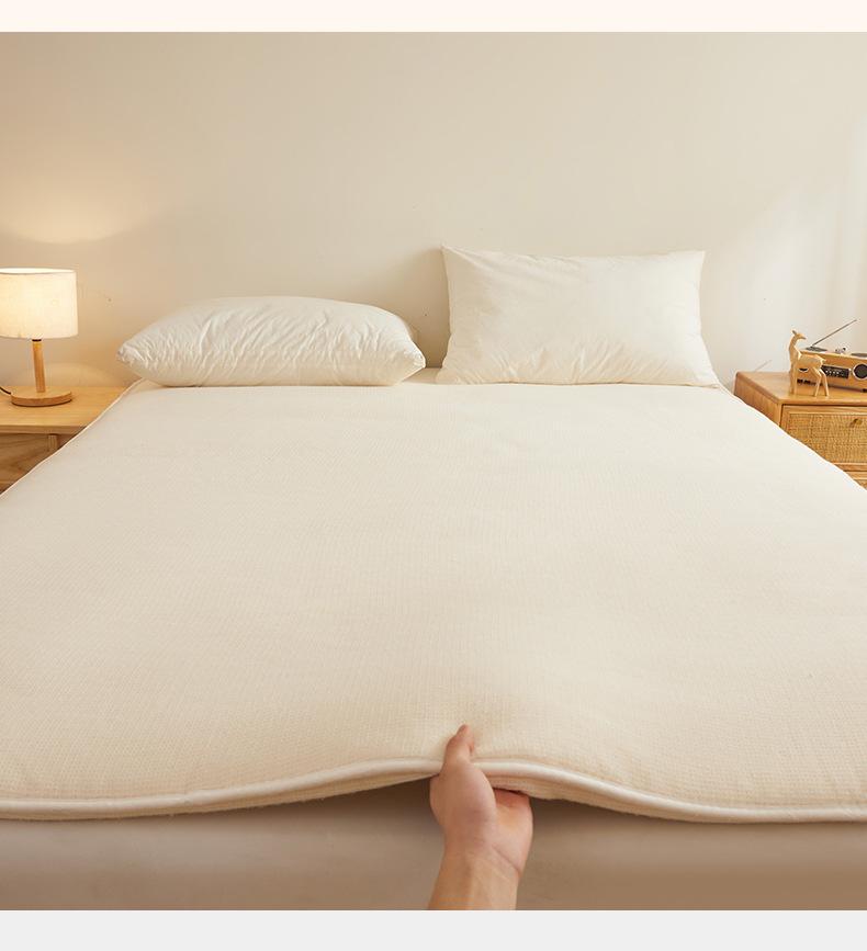Thickened Soft Cotton Wadding Mattress Pad for Student Dorm Single Bed or Floor
