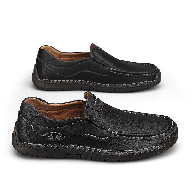 Módní pánské venkovní prodyšné mokasíny pro muže ke všemu, měkké pohodlné protiskluzové ploché boty, mokasíny, řidičské boty, ležérní boty z pravé kůže
