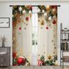 2 Pieces, Christmas Tree Branch Colored Ball Curtains -30% Blackout - Suitable for Living Room, Bedroom, Kitchen, Home Decoratio
