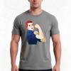 Rosie Riveter Tshirt Summer Casual Cotton Tee Oversized Streetwear Tops Vintage Graphic Print Loose Fit Short Sleeve