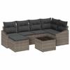 Garden Dining Set with Cushions and Storage 7 Pcs Light Grey