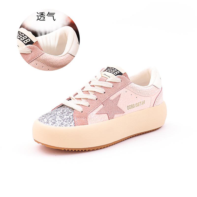 

Женские туфли из натуральной кожи, весна 2025, новые звездные белые туфли, женская универсальная обувь, женские одинарные туфли, повседневная спортивная обувь для сноуборда, женская обувь 35 розовый