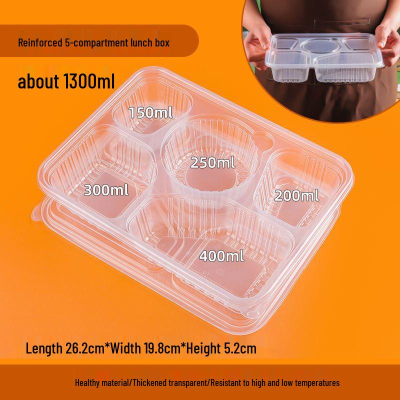 Disposable Multi-Compartment Lunch Box, Bento-Style Food-Grade Tray