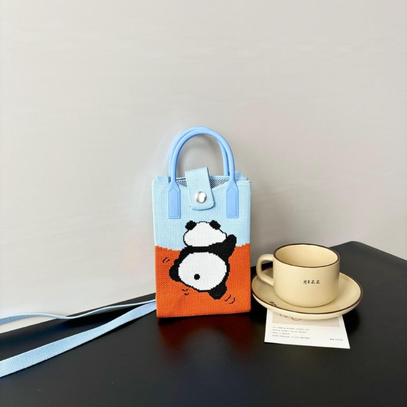 Premium Sense Ns Mobile Phone Bag New Cartoon Knitted Bag Dopamine Niche Versatile Messenger Shoulder Bag Handbag