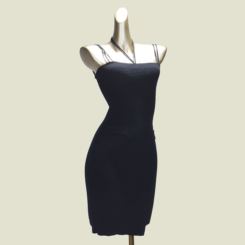 

Fashion Sexy Beach Backless Slip Dress Women s Summer Inner Wear Skinny Slimming Midi Dress Hip Knitwear Dress Black One size