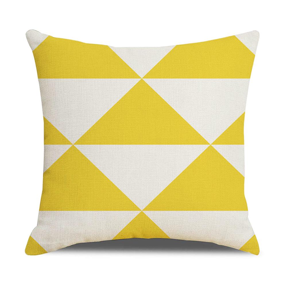 Nordic Simple Pillow Ins Blue Geometric Linen Cotton and Linen Sofa Car Polyester and Linen Pillow Cushion Cover