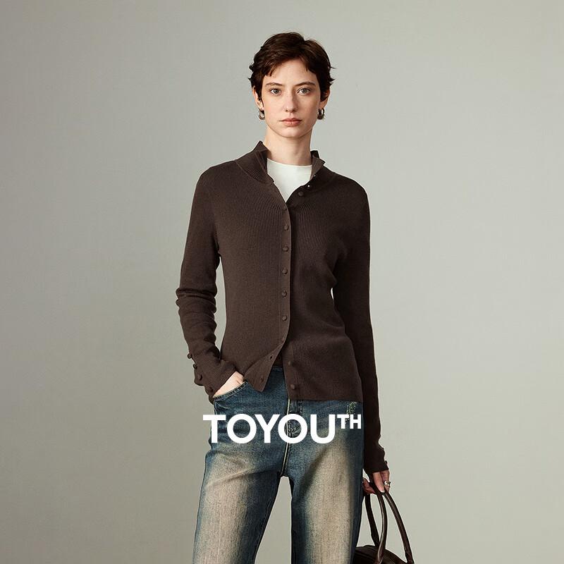 

Женский вязаный кардиган Chuyu с высоким воротником и приталенного силуэта M