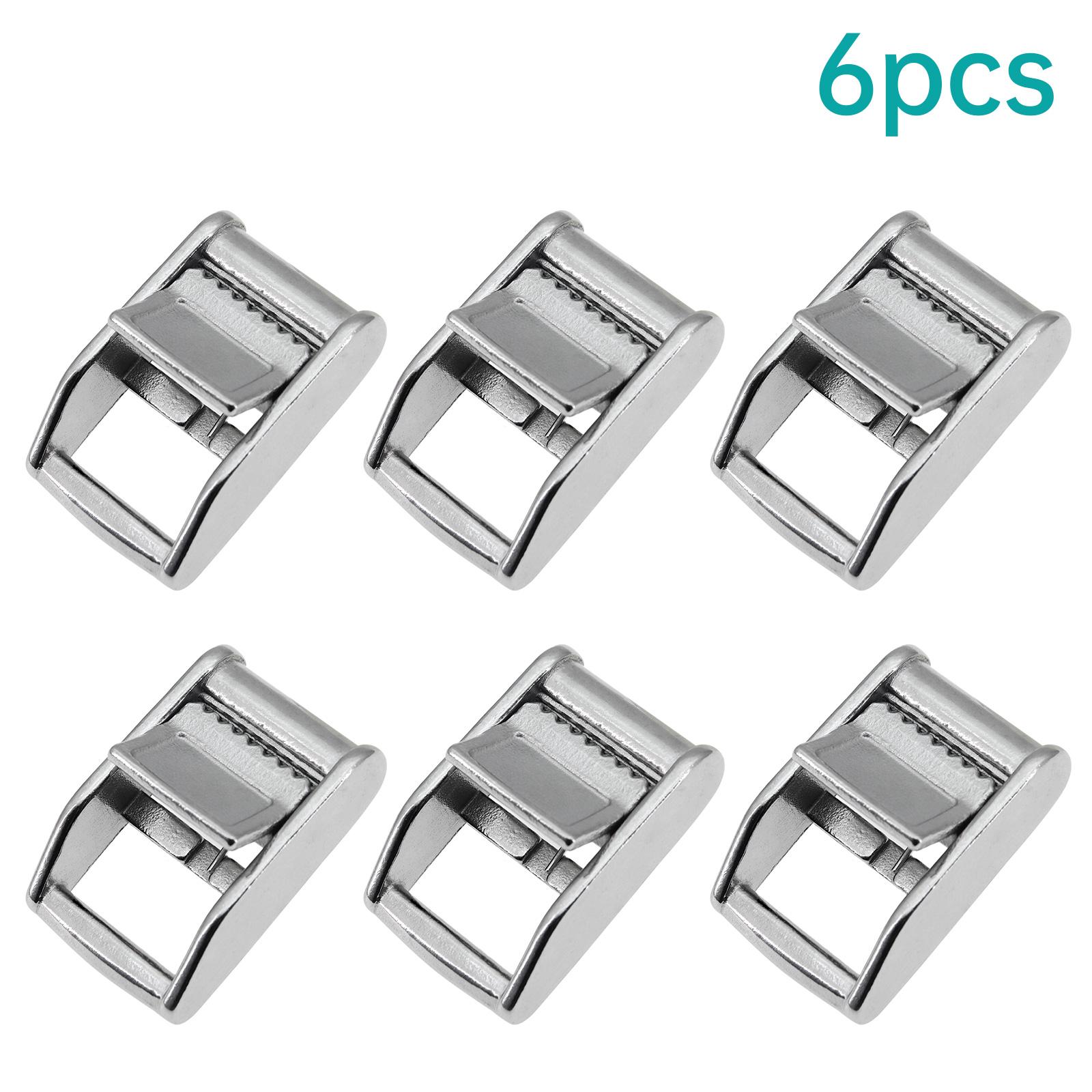 1  6Pcs 25MM Silver Metal Cam Buckle Ratchet Cargo Lashing Outdoor Sports nylon webbing Roof Mounted Luggage Cargo 6pcs a lot
