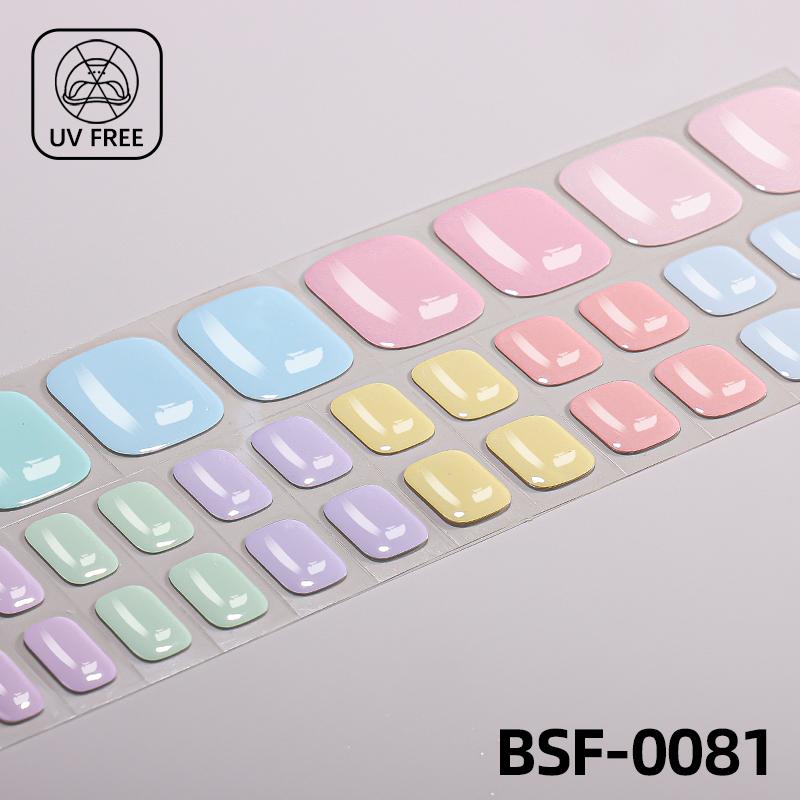 Popular Style New 3D Waterproof Nail Sticker Plastic UV Free Nail Wraps Toe Wraps