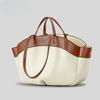 Borsa Tote Grande Capacità con Cuciture Borsa alla Moda per Pendolari Borsa a Mano da Donna