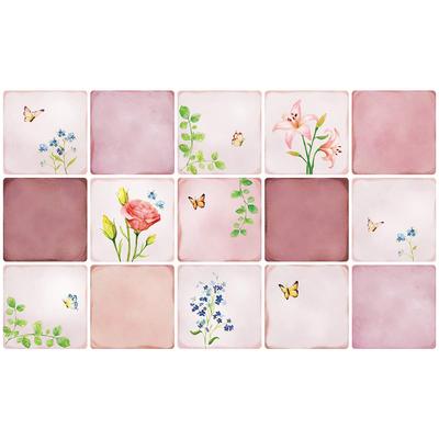 Plaque de cuisine en aluminium, rénovation facile de la zone de cuisson, décoration de papier peint DIY 4 [Dream Sticker] ALC-13 (Jardin de fleurs, pièces)